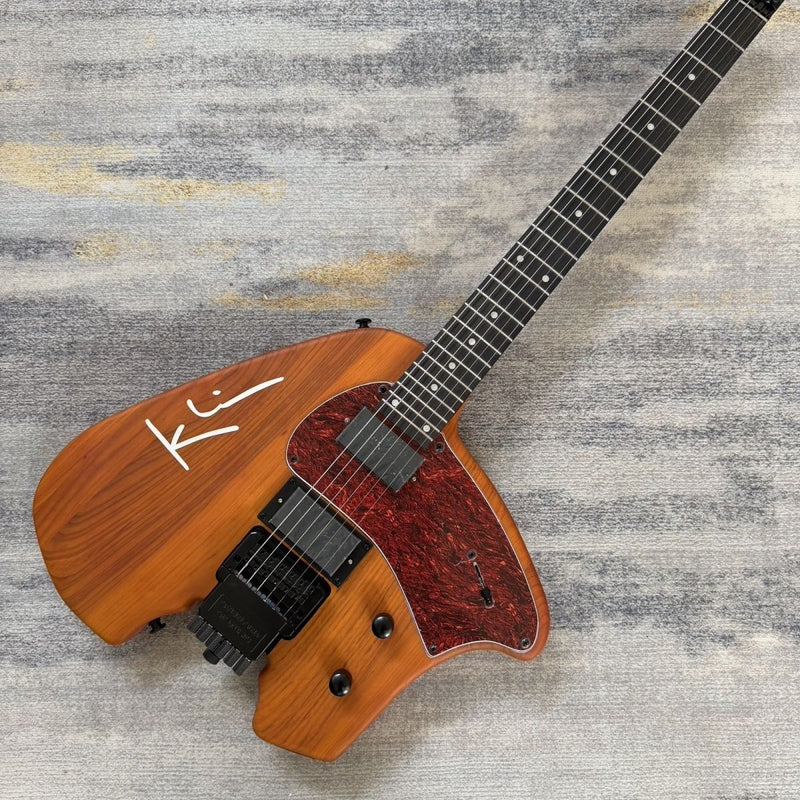 Headless Kiesel Style Electric Guitar | Matte Brown | Double Locking Tremolo (LRG-059)