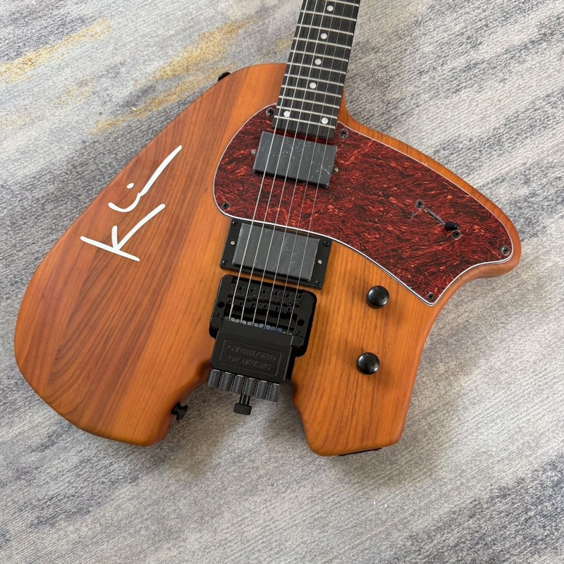 Headless Kiesel Style Electric Guitar | Matte Brown | Double Locking Tremolo (LRG-059)