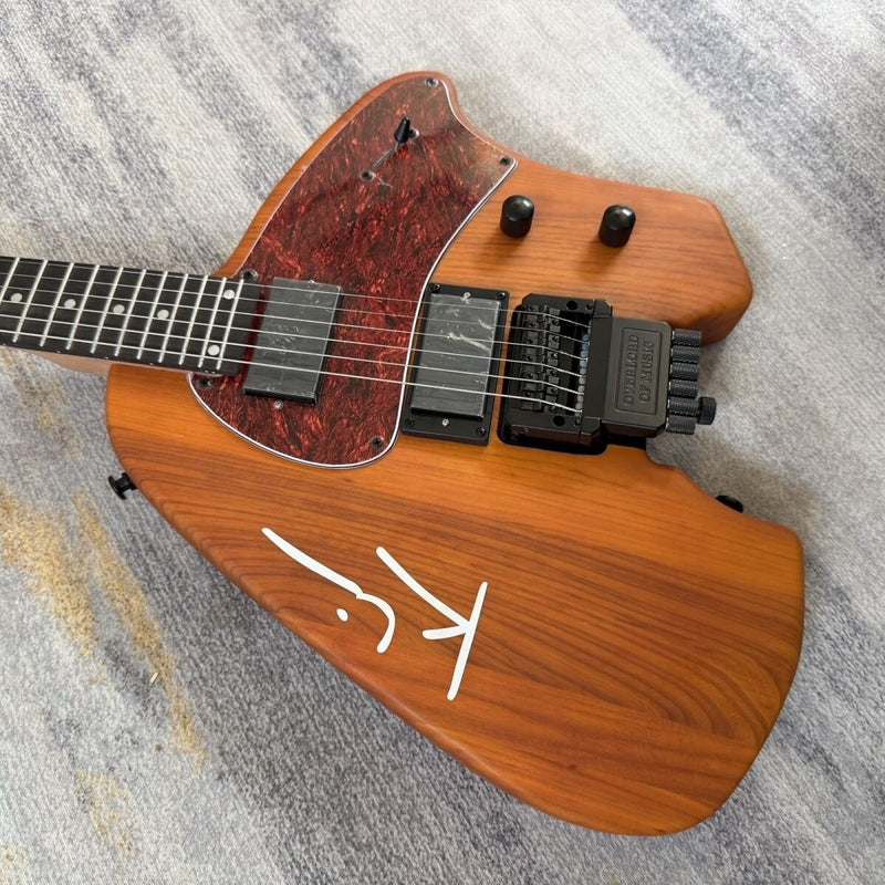 Headless Kiesel Style Electric Guitar | Matte Brown | Double Locking Tremolo (LRG-059)