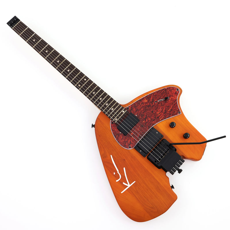 Headless Kiesel Style Matte Brown Electric Guitar with Double Locking Tremolo (LRG-059X)