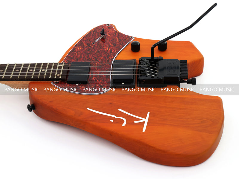 Headless Kiesel Style Matte Brown Electric Guitar with Double Locking Tremolo (LRG-059X)