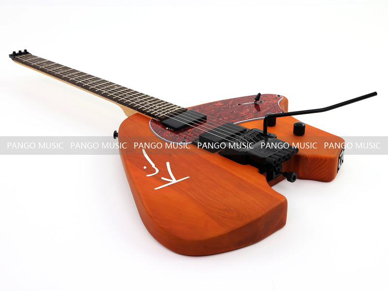 Headless Kiesel Style Matte Brown Electric Guitar with Double Locking Tremolo (LRG-059X)