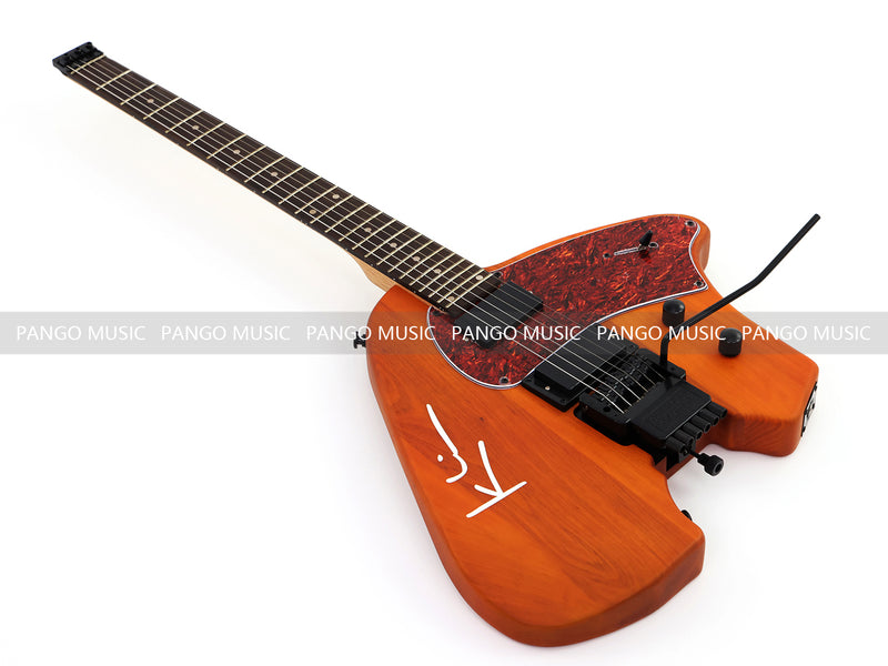 Headless Kiesel Style Matte Brown Electric Guitar with Double Locking Tremolo (LRG-059X)