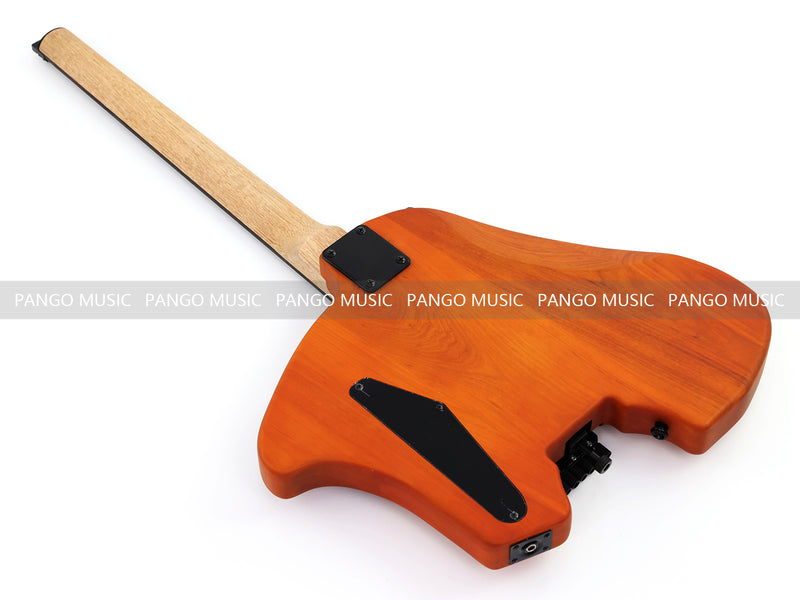Headless Kiesel Style Matte Brown Electric Guitar with Double Locking Tremolo (LRG-059X)