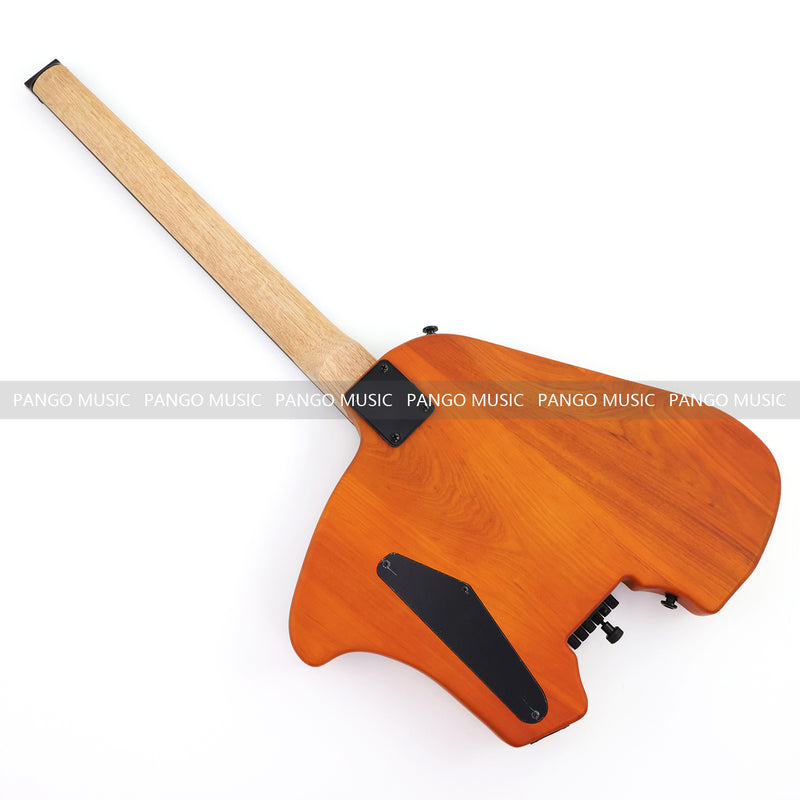 Headless Kiesel Style Matte Brown Electric Guitar with Double Locking Tremolo (LRG-059X)