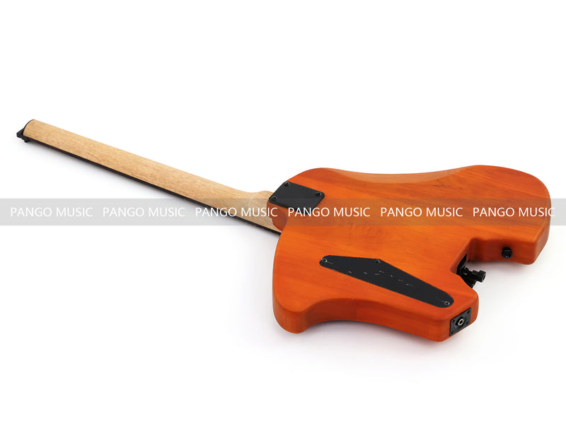 Headless Kiesel Style Matte Brown Electric Guitar with Double Locking Tremolo (LRG-059X)