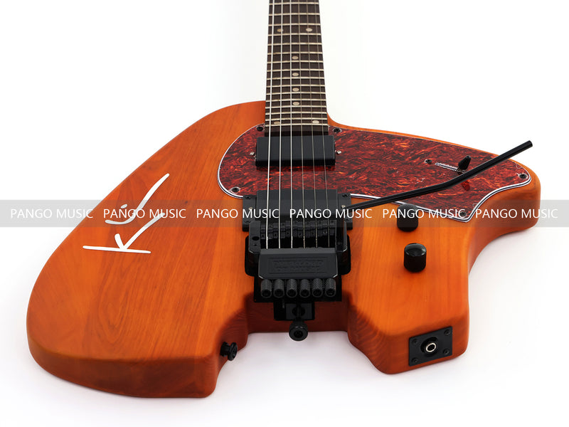 Headless Kiesel Style Matte Brown Electric Guitar with Double Locking Tremolo (LRG-059X)