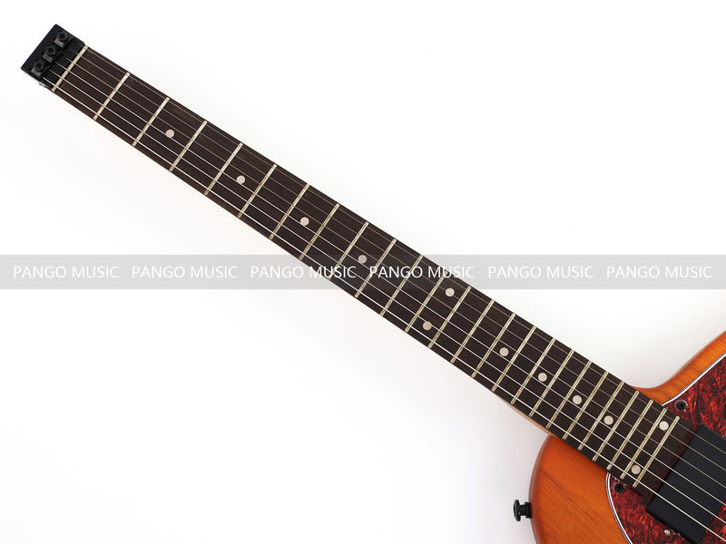 Headless Kiesel Style Matte Brown Electric Guitar with Double Locking Tremolo (LRG-059X)