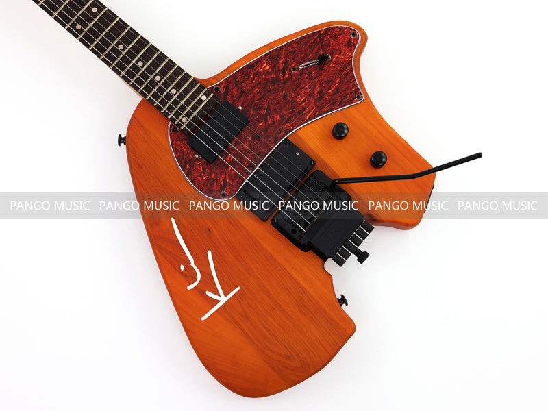 Headless Kiesel Style Matte Brown Electric Guitar with Double Locking Tremolo (LRG-059X)