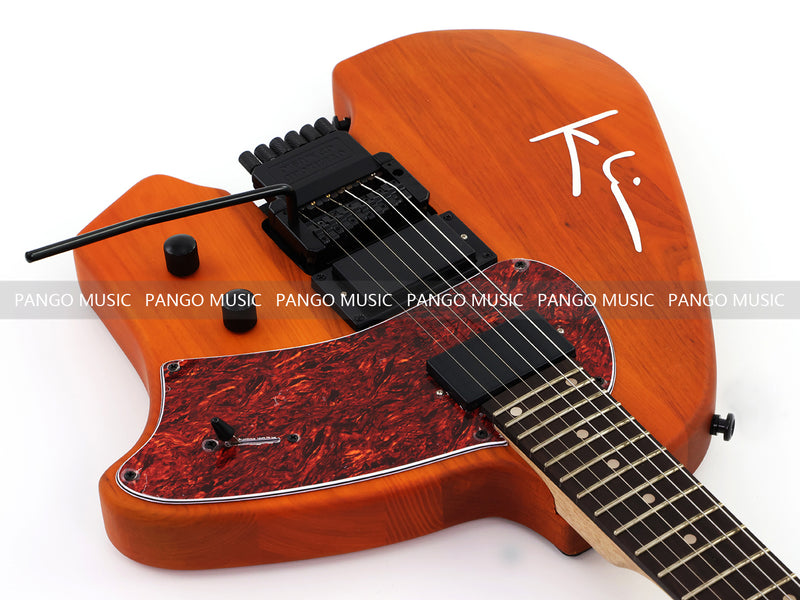 Headless Kiesel Style Matte Brown Electric Guitar with Double Locking Tremolo (LRG-059X)