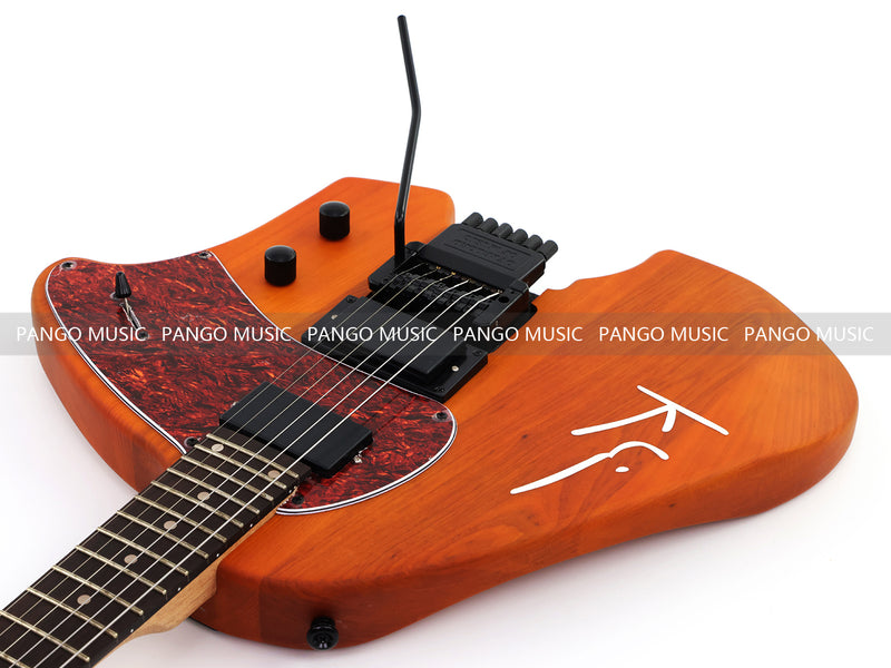 Headless Kiesel Style Matte Brown Electric Guitar with Double Locking Tremolo (LRG-059X)