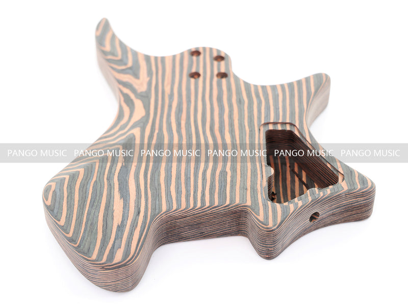 Headless Left-Handed All Zebrawood DIY Electric Guitar Kit (ZQN-017S)