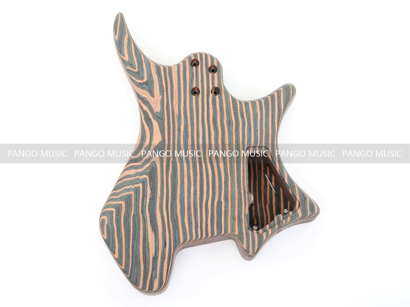 Headless Left-Handed All Zebrawood DIY Electric Guitar Kit (ZQN-017S)