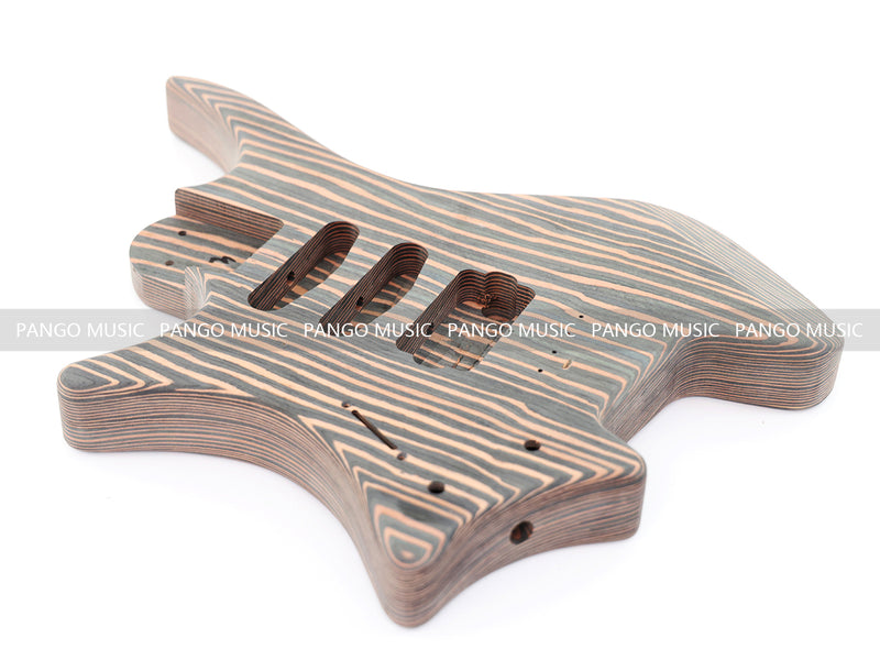 Headless Left-Handed All Zebrawood DIY Electric Guitar Kit (ZQN-017S)