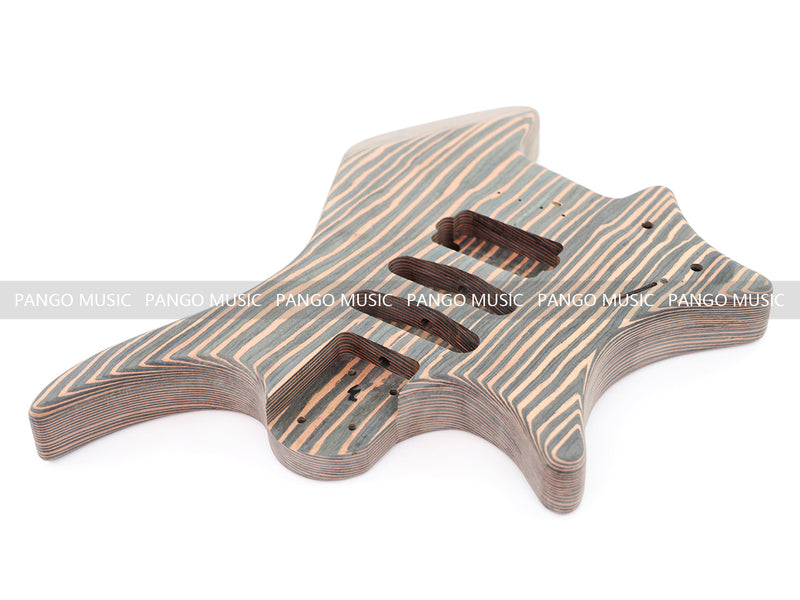 Headless Left-Handed All Zebrawood DIY Electric Guitar Kit (ZQN-017S)