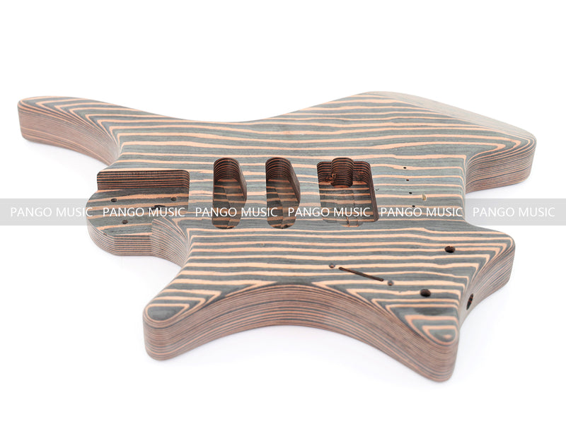 Headless Left-Handed All Zebrawood DIY Electric Guitar Kit (ZQN-017S)
