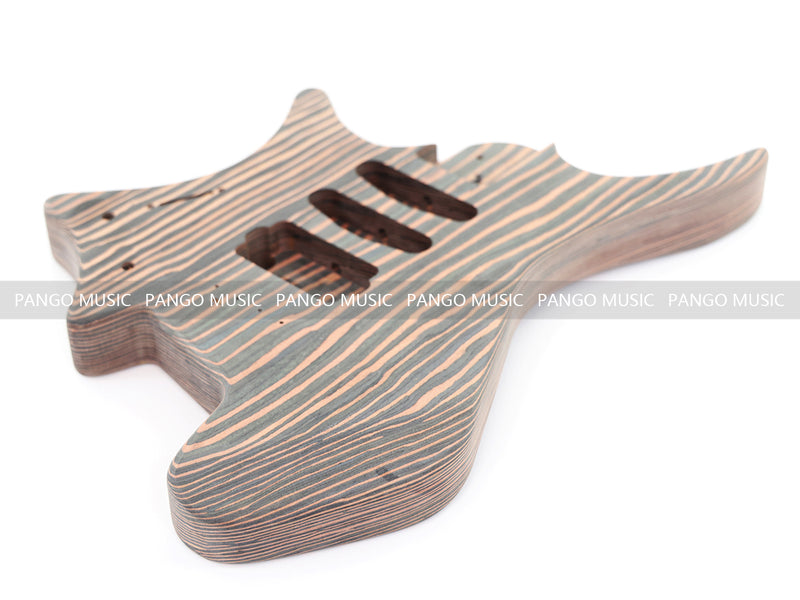Headless Left-Handed All Zebrawood DIY Electric Guitar Kit (ZQN-017S)