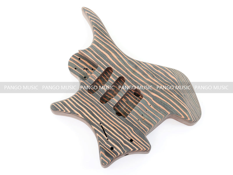Headless Left-Handed All Zebrawood DIY Electric Guitar Kit (ZQN-017S)
