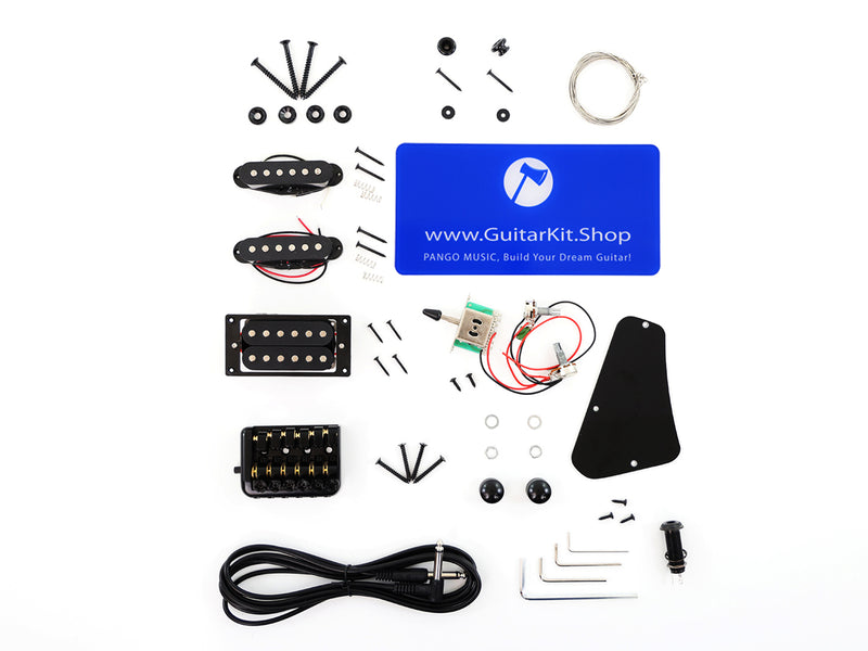 Headless Left-Handed All Zebrawood DIY Electric Guitar Kit (ZQN-017S)