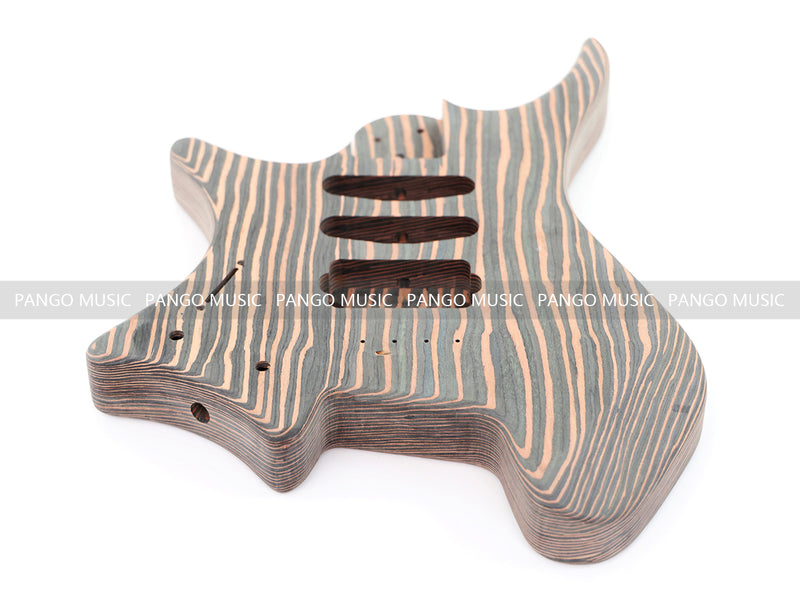 Headless Left-Handed All Zebrawood DIY Electric Guitar Kit (ZQN-017S)