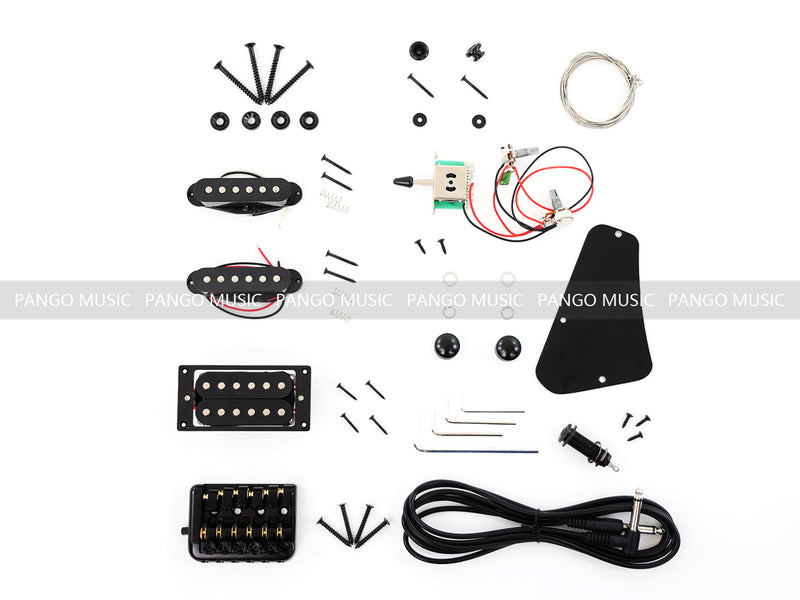 Headless Left-Handed All Zebrawood DIY Electric Guitar Kit (ZQN-017S)