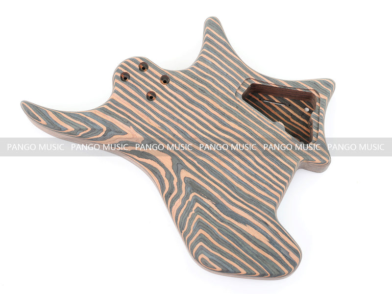 Headless Left-Handed All Zebrawood DIY Electric Guitar Kit (ZQN-017S)