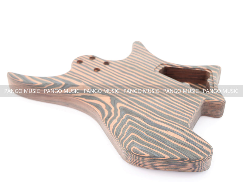 Headless Left-Handed All Zebrawood DIY Electric Guitar Kit (ZQN-017S)