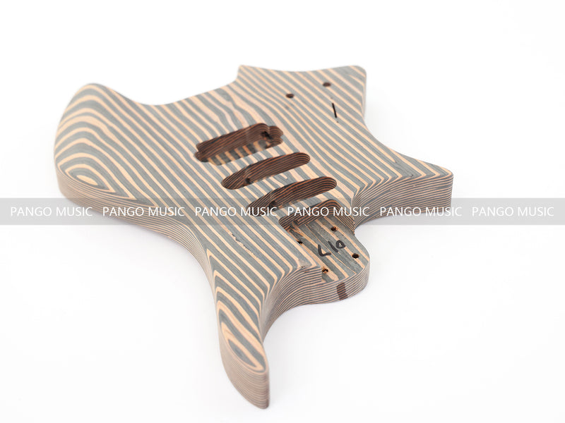 Headless Left-Handed All Zebrawood DIY Electric Guitar Kit (ZQN-017X)