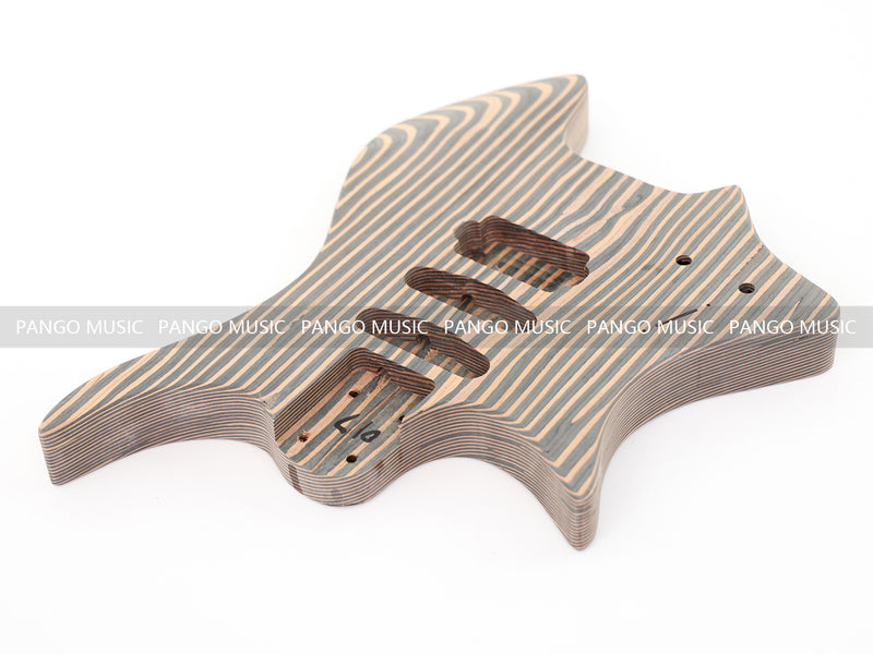 Headless Left-Handed All Zebrawood DIY Electric Guitar Kit (ZQN-017X)
