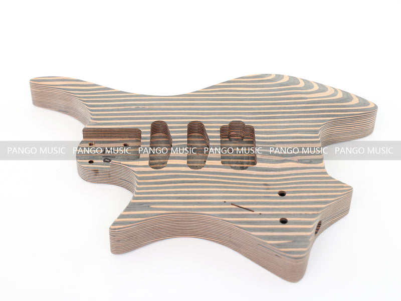 Headless Left-Handed All Zebrawood DIY Electric Guitar Kit (ZQN-017X)