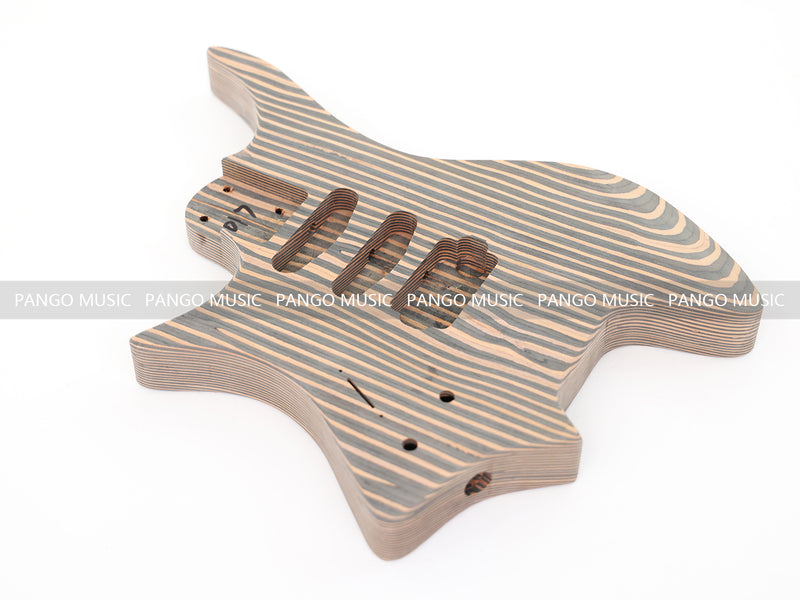 Headless Left-Handed All Zebrawood DIY Electric Guitar Kit (ZQN-017X)