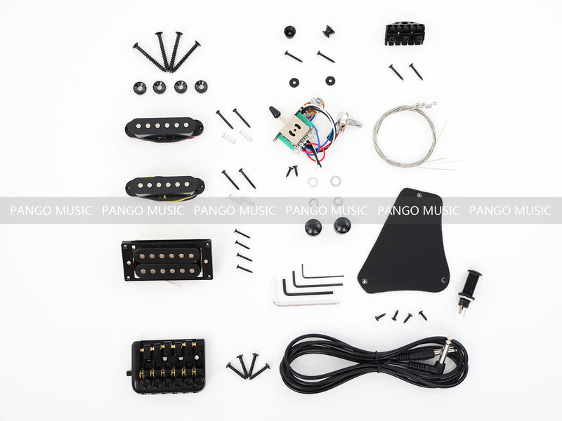 Headless Left-Handed All Zebrawood DIY Electric Guitar Kit (ZQN-017X)