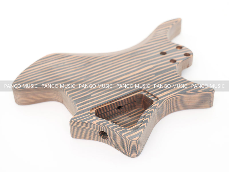 Headless Left-Handed All Zebrawood DIY Electric Guitar Kit (ZQN-017X)