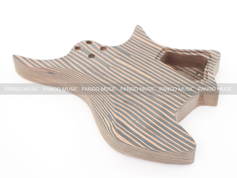 Headless Left-Handed All Zebrawood DIY Electric Guitar Kit (ZQN-017X)
