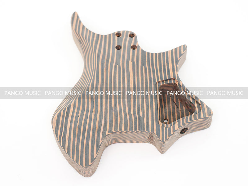 Headless Left-Handed All Zebrawood DIY Electric Guitar Kit (ZQN-017X)