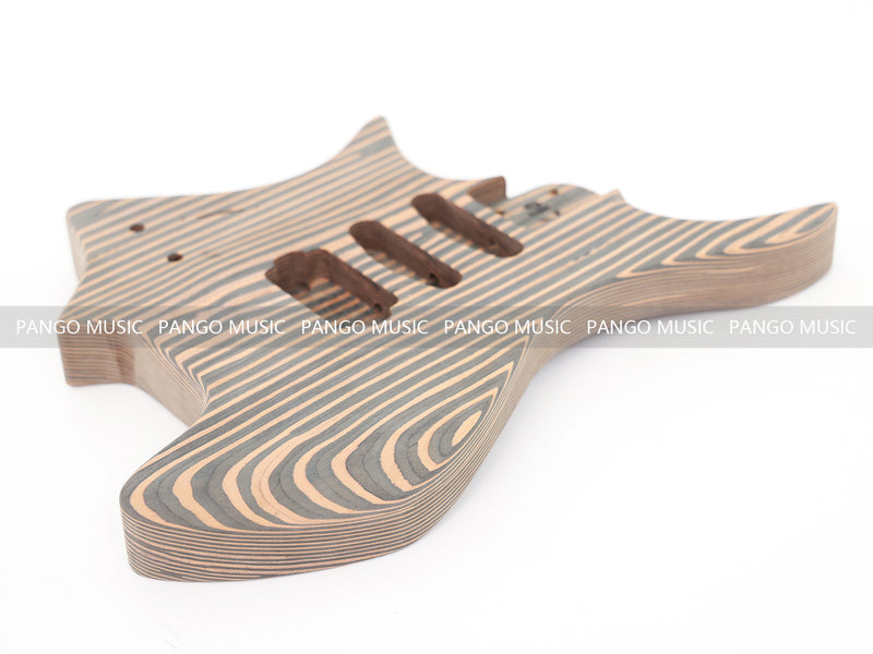 Headless Left-Handed All Zebrawood DIY Electric Guitar Kit (ZQN-017X)