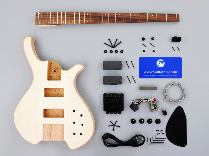 4-String Headless Style DIY Electric Bass Guitar Kit (PTM-129X)