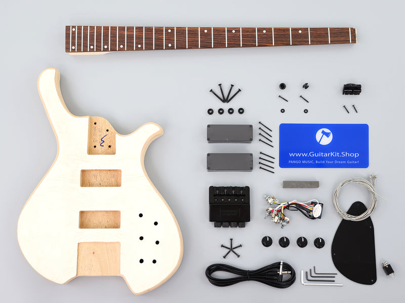 4-String Headless Style DIY Electric Bass Guitar Kit (PTM-129)