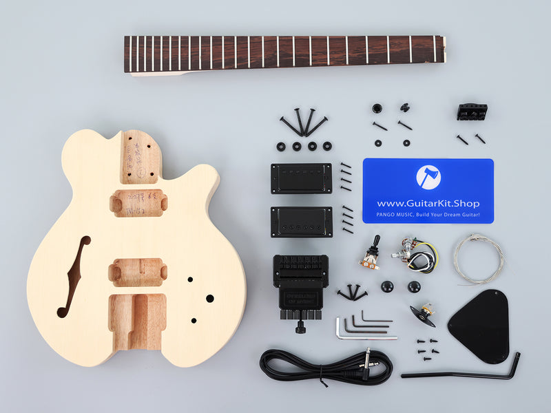 Headless Style Semi Hollow Body DIY Electric Guitar Kit (PTM-152)