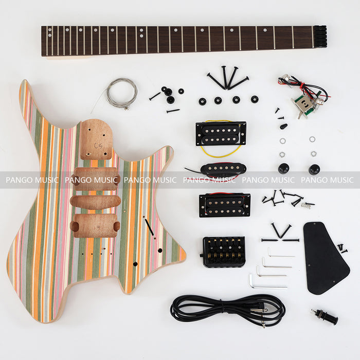 Headless Style DIY Electric Guitar Kit with Rainbow Top (ZQN-003S)