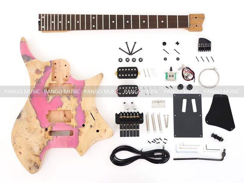 Headless Style Mahogany & Epoxy Resin Body DIY Electric Guitar Kit (10819, Limited Edition)