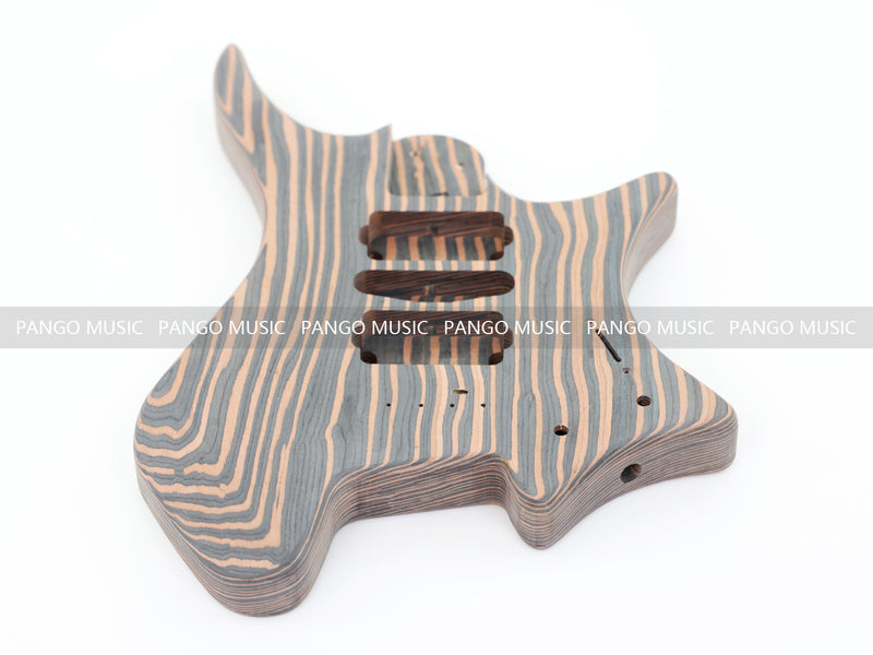 Headless Style Zebrawood Body DIY Electric Guitar Kit (ZQN-001S-X)
