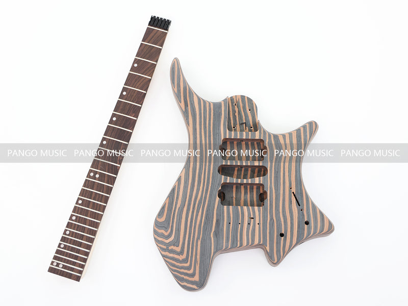 Headless Style Zebrawood Body DIY Electric Guitar Kit (ZQN-001S-X)