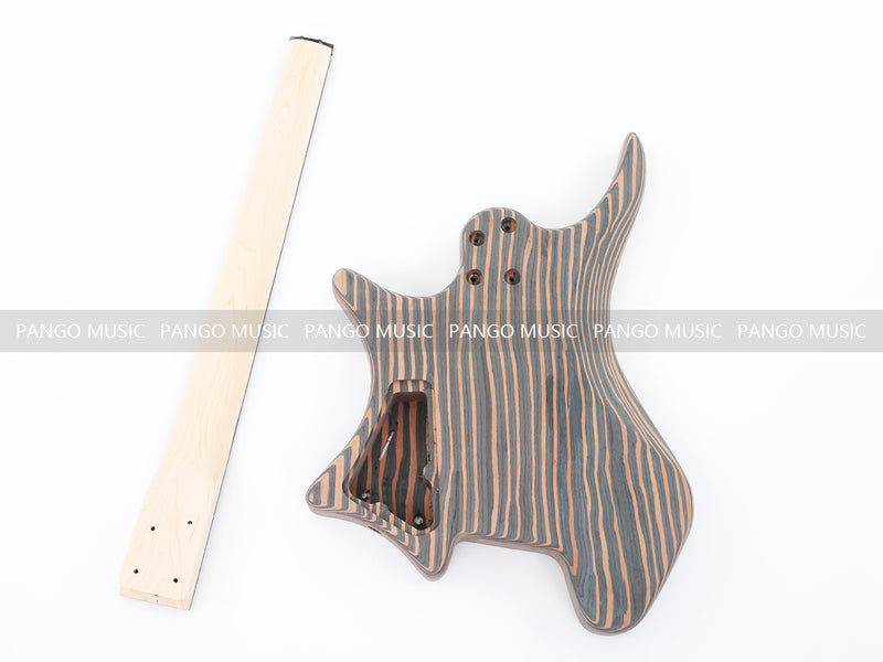 Headless Style Zebrawood Body DIY Electric Guitar Kit (ZQN-001S-X)