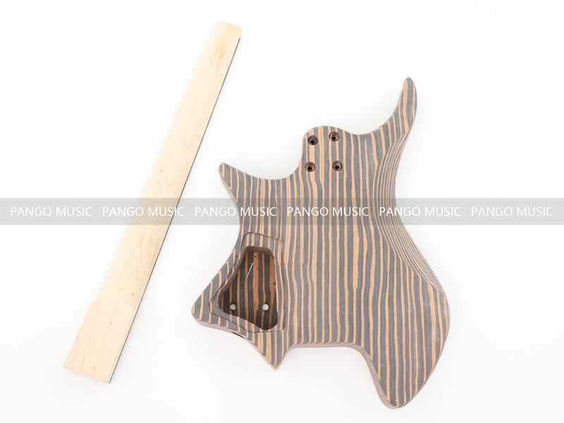 Headless / Zebrawood Body DIY Electric Guitar Kit (ZQN-001X)
