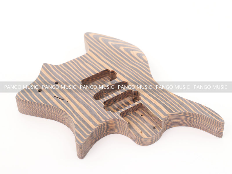 Headless / Zebrawood Body DIY Electric Guitar Kit (ZQN-001X)