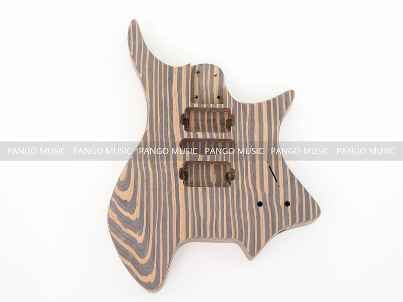 Headless / Zebrawood Body DIY Electric Guitar Kit (ZQN-001X)