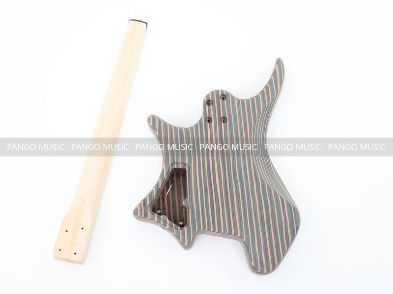Headless Zebrawood Body DIY Electric Guitar Kit (ZQN-002S-X)