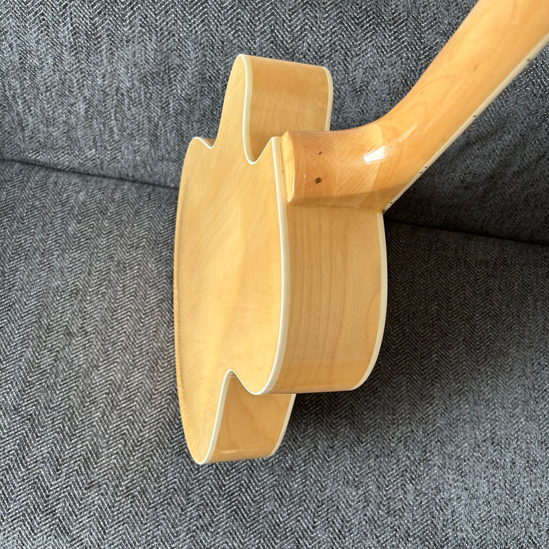 PANGO Music Hollow Body Electric Guitar with Burl Maple Top (ZQN0180, No Hardware)