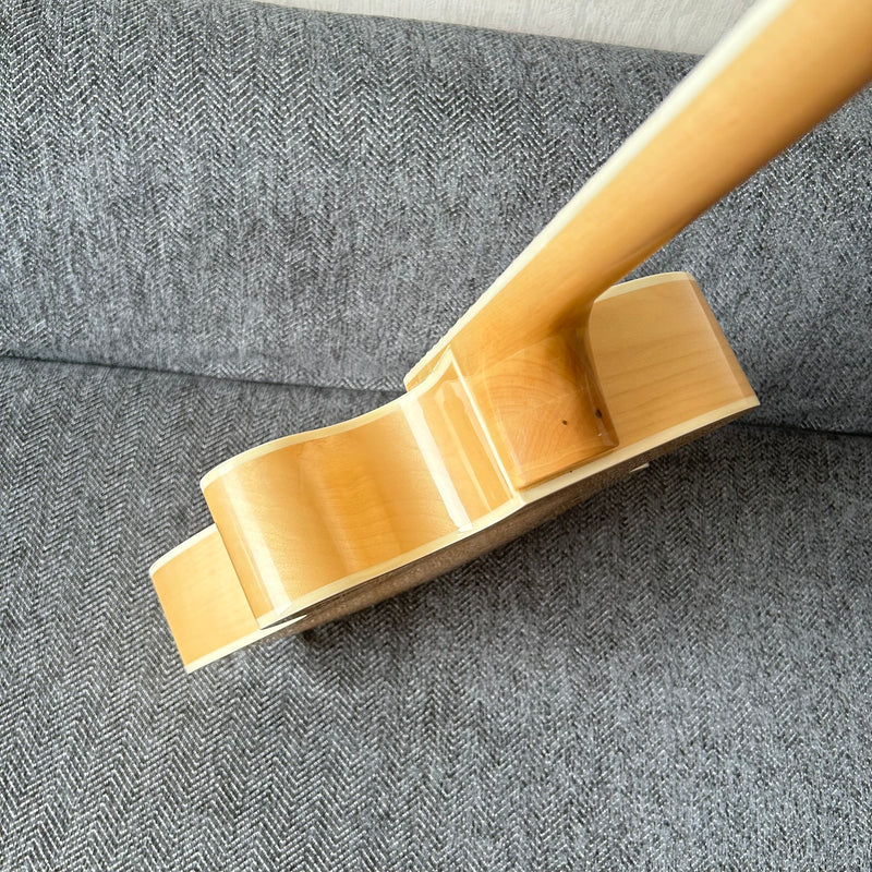 PANGO Music Hollow Body Electric Guitar with Burl Maple Top (ZQN0180, No Hardware)